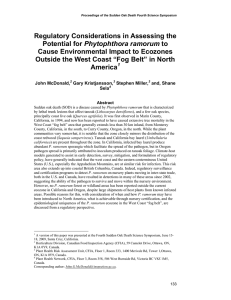 Regulatory Considerations in Assessing the Phytophthora ramorum Cause Environmental Impact to Ecozones