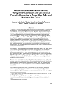Relationship Between Resistance to Phenolic Chemistry in Coast Live Oaks and