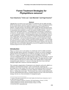 Forest Treatment Strategies for Phytophthora ramorum  Yana Valachovic,