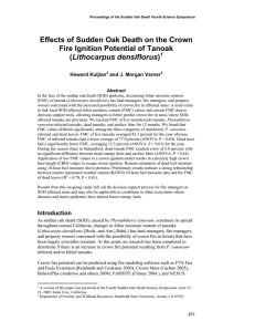 Effects of Sudden Oak Death on the Crown Lithocarpus densiflorus