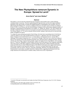 Phytophthora ramorum Europe: Spread to Larch  Anna Harris