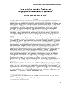 New Insights into the Ecology of  Phytophthora ramorum Kamyar Aram