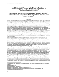 Host-Induced Phenotypic Diversification in Phytophthora ramorum  Takao Kasuga,