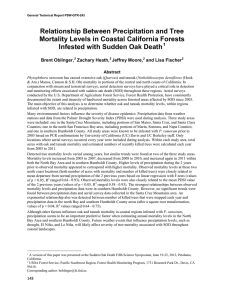 Relationship Between Precipitation and Tree Mortality Levels in Coastal California Forests