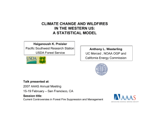 CLIMATE CHANGE AND WILDFIRES IN THE WESTERN US: A STATISTICAL MODEL