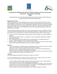 Assessing and Adapting to the Effects of Climate Change on... A Research – Management Partnership