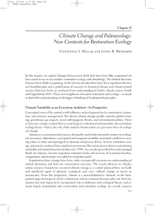 Climate Change and Paleoecology: New Contexts for Restoration Ecology Chapter 15