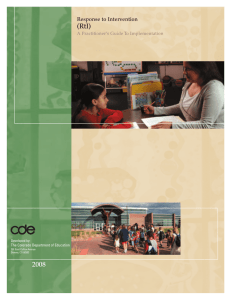 (RtI) 2008 Response to Intervention A Practitioner’s Guide To Implementation