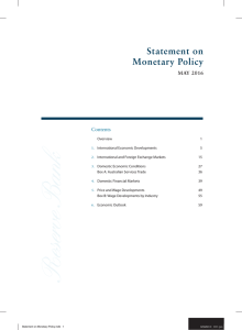 Statement on Monetary Policy MAY 2016 Contents