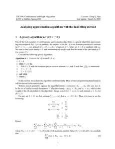 CSE 594: Combinatorial and Graph Algorithms Lecturer: Hung Q. Ngo