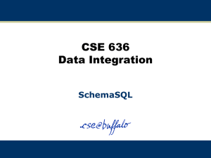 CSE 636 Data Integration SchemaSQL