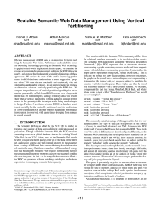 Scalable Semantic Web Data Management Using Vertical Partitioning