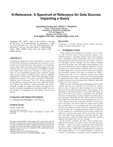 K-Relevance: A Spectrum of Relevance for Data Sources Impacting a Query ,