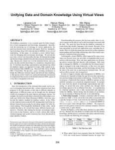 Unifying Data and Domain Knowledge Using Virtual Views Lipyeow Lim Haixun Wang