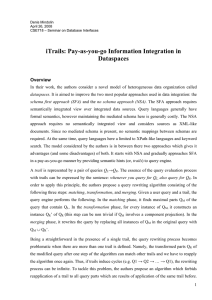 iTrails: Pay-as-you-go Information Integration in Dataspaces  Overview