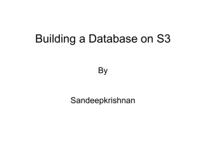 Building a Database on S3 By Sandeepkrishnan