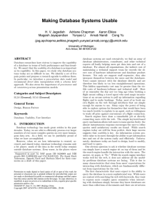 Making Database Systems Usable