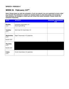 WEEK 8:  February 22  SPEECH—PERIOD 6 nd