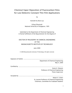 Chemical Vapor Deposition of Fluorocarbon Films