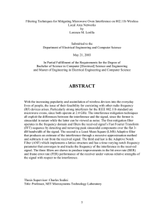 Filtering Techniques for Mitigating Microwave Oven Interference on 802.11b Wireless