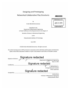 ARCHNES LIBRARIES Designing and  Prototyping Networked  Collaborative  Play Structures