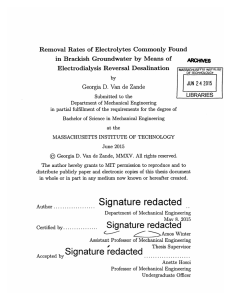 Removal  Rates  of Electrolytes  Commonly  Found