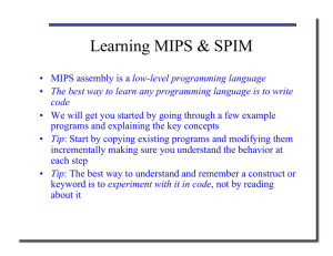 Learning MIPS &amp; SPIM