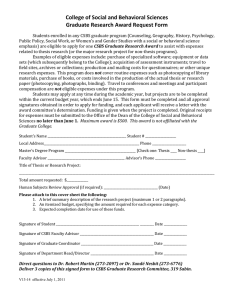 College of Social and Behavioral Sciences Graduate Research Award Request Form