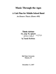 (or '::::d!uct Music Through the Ages A Unit Plan for Middle School Band