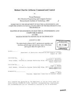 / JUL Robust  Chat for Airborne Command  and Control
