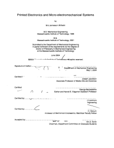 Printed  Electronics and  Micro-electromechanical  Systems