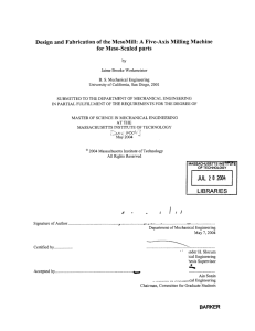 Design  and Fabrication for  Meso-Scaled  parts