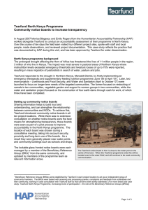 Tearfund North Kenya Programme Community notice boards to increase transparency