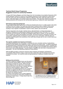 Tearfund North Kenya Programme Suggestion boxes for community feedback