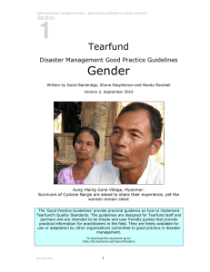 Gender  Tearfund Disaster Management Good Practice Guidelines