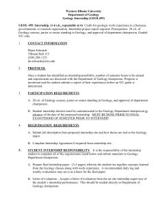 Western Illinois University Department of Geology Geology Internship (GEOL495)