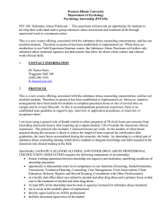 Western Illinois University Department of Psychology Psychology Internship (PSY436)