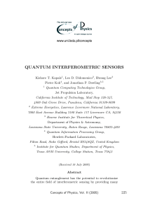 QUANTUM INTERFEROMETRIC SENSORS