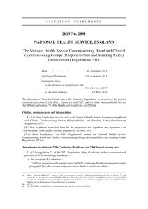 2013 No. 2891 NATIONAL HEALTH SERVICE, ENGLAND