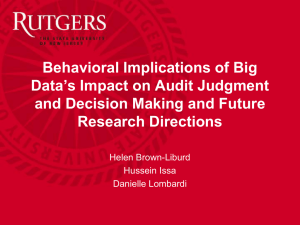 Behavioral Implications of Big Data’s Impact on Audit Judgment Research Directions