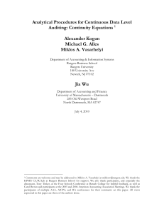 Analytical Procedures for Continuous Data Level Auditing: Continuity Equations  Alexander Kogan