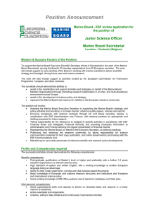 Position Announcement  Junior Science Officer Marine Board Secretariat