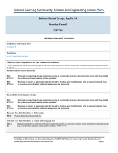 Science Learning Community: Science and Engineering Lesson Plans  Brandon Powell