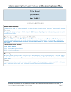 Science Learning Community: Science and Engineering Lesson Plans [Solar Ovens]  [Kyle Collins]