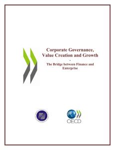 Corporate Governance, Value Creation and Growth  -