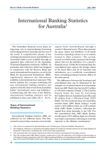 International Banking Statistics for Australia 1