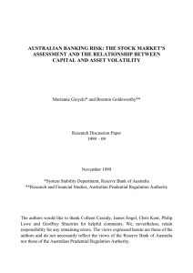 AUSTRALIAN BANKING RISK: THE STOCK MARKET’S ASSESSMENT AND THE RELATIONSHIP BETWEEN