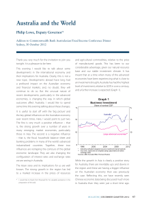Australia and the World Philip Lowe, Deputy Governor* Sydney, 30 October 2012