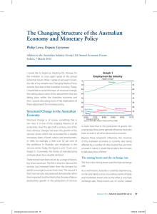 The Changing Structure of the Australian Economy and Monetary Policy Graph 1