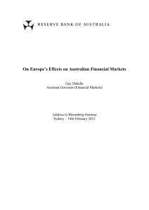 On Europe’s Effects on Australian Financial Markets